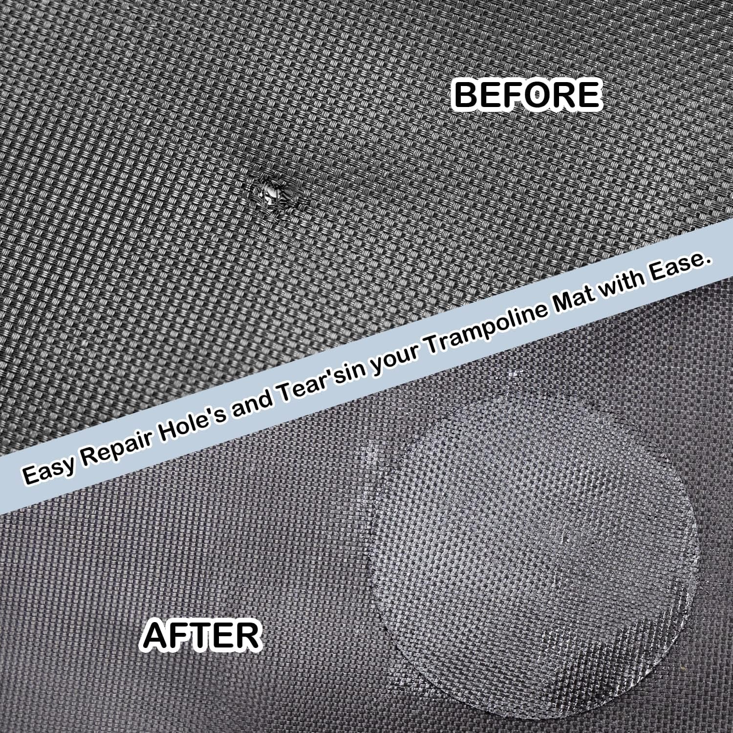 Hareyou Trampoline Patch Repair Kit 4 Inch Circle on Patches | Repair Trampoline Mat Tear or Hole