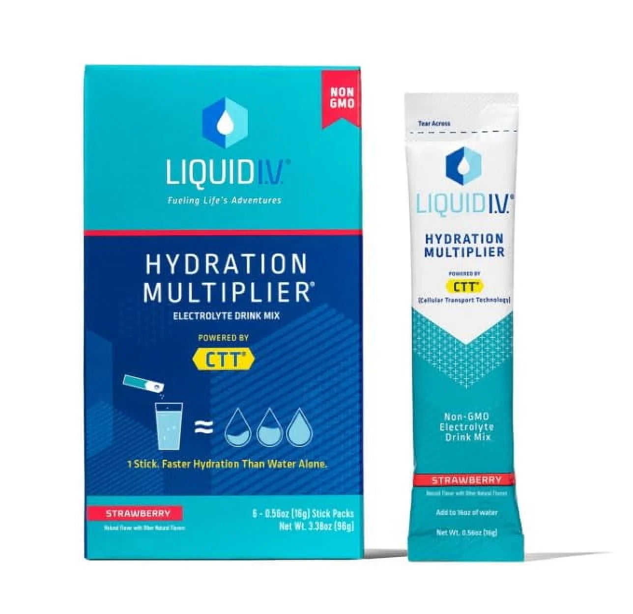 Strawberry Flavored Hydration Drink Mix, Vegan, 3.39 Ounces (Pack of 1)