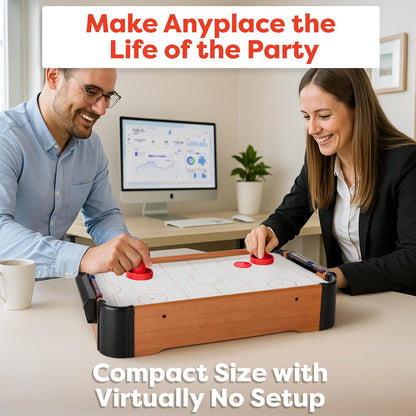 Air Hockey Table Mini Arcade Game - 22-Inch Tabletop Board Game for Girls and Boys, Battery-Operated, and Includes Puck and Paddles by Hey Play